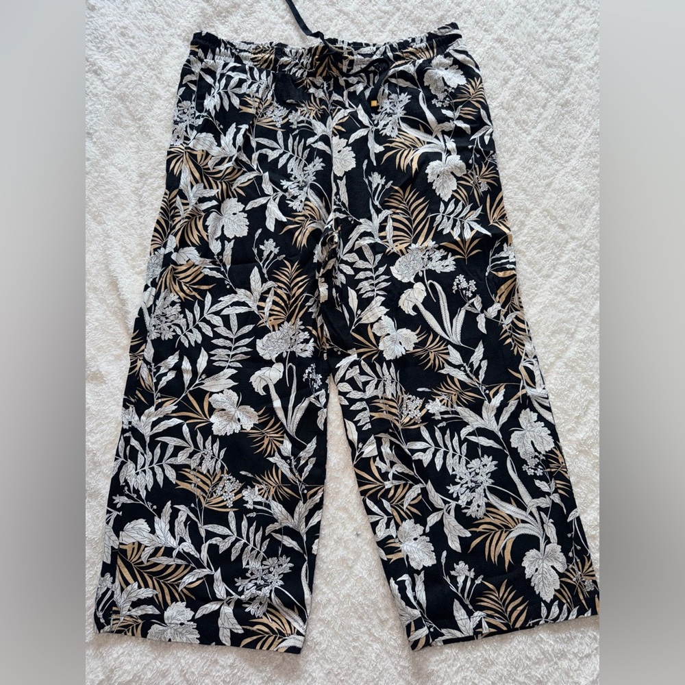 🛍️Tropical Wide Leg Linen Pants